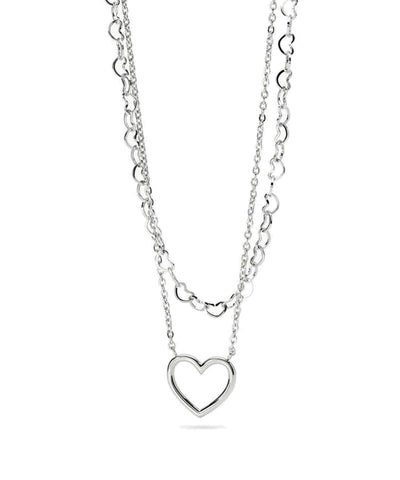 Choker com corrente dupla e coração Kidult