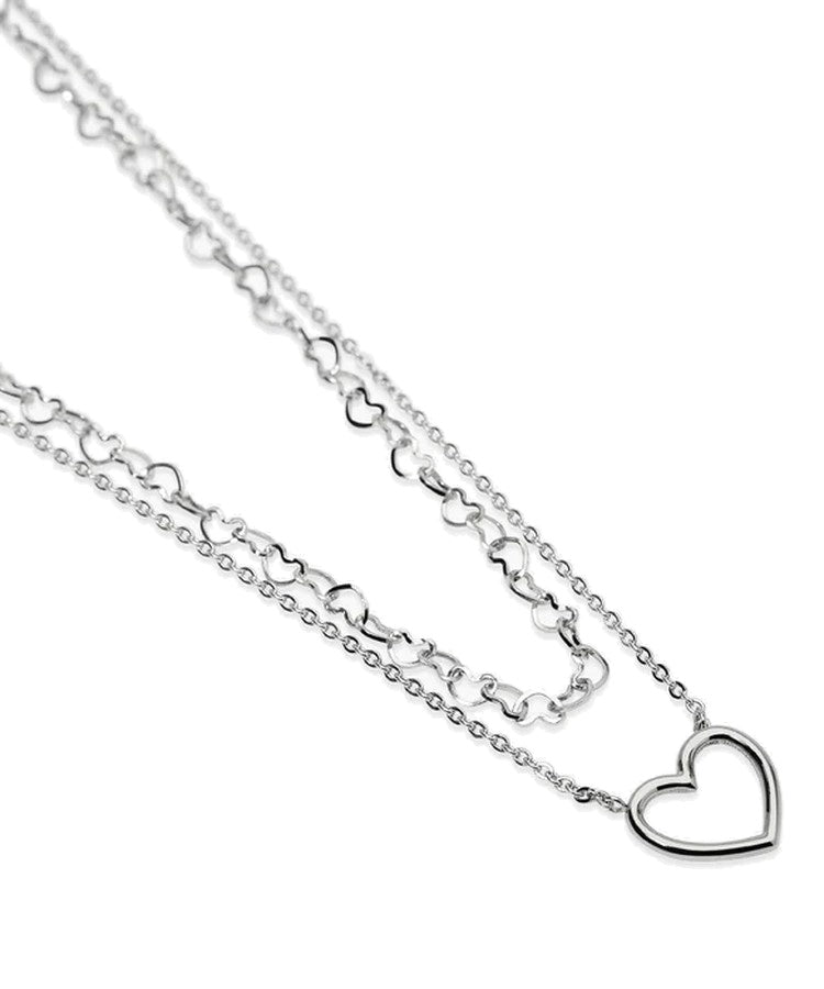 Choker com corrente dupla e coração Kidult