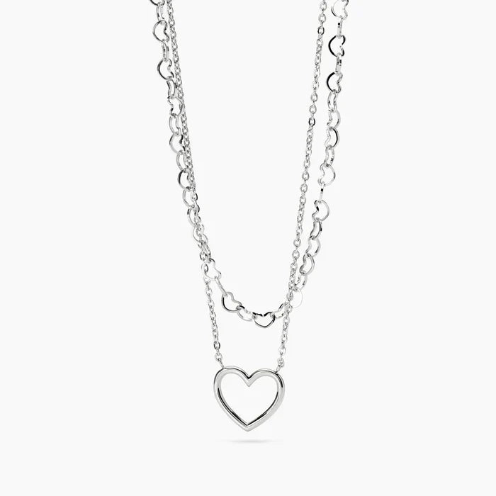 Choker com corrente dupla e coração