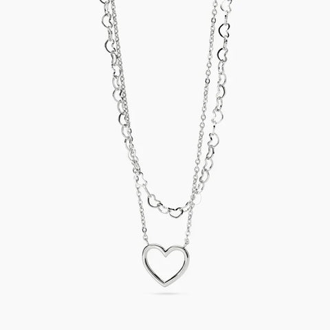 Choker com corrente dupla e coração