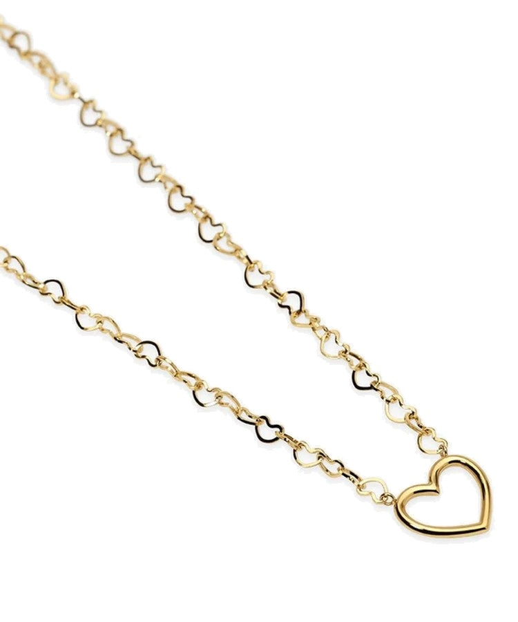 Colar choker de coração em aço dourado Kidult