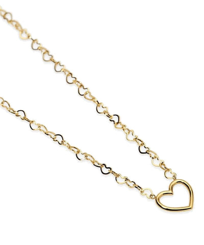 Colar choker de coração em aço dourado Kidult