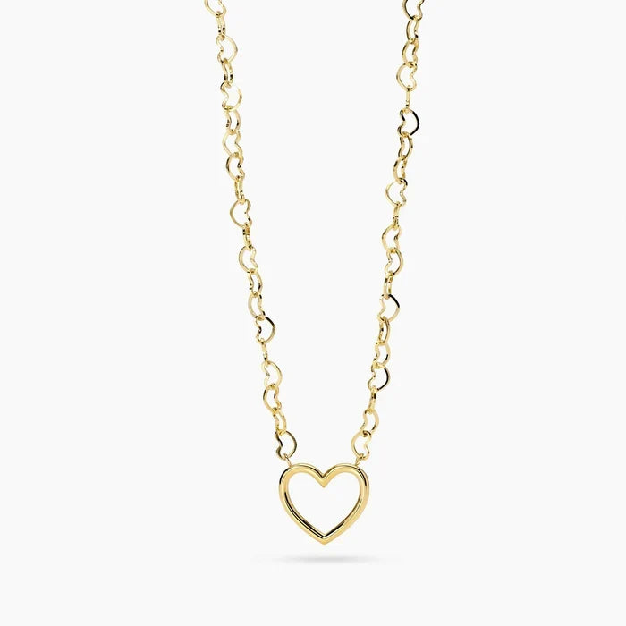 Colar choker de coração em aço dourado