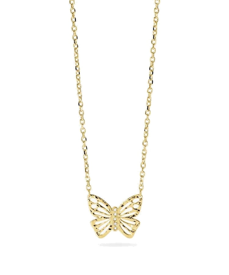 Colar choker em aço dourado com borboleta Kidult