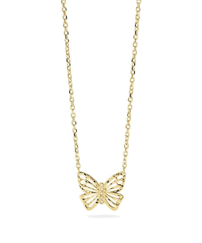 Colar choker em aço dourado com borboleta Kidult