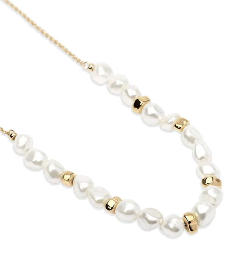 Colar choker dourado com pérolas de concha Kidult