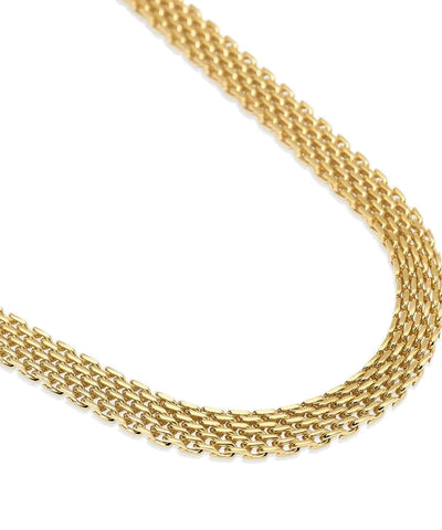 Colar choker ajustável dourado com corrente em malha Kidult