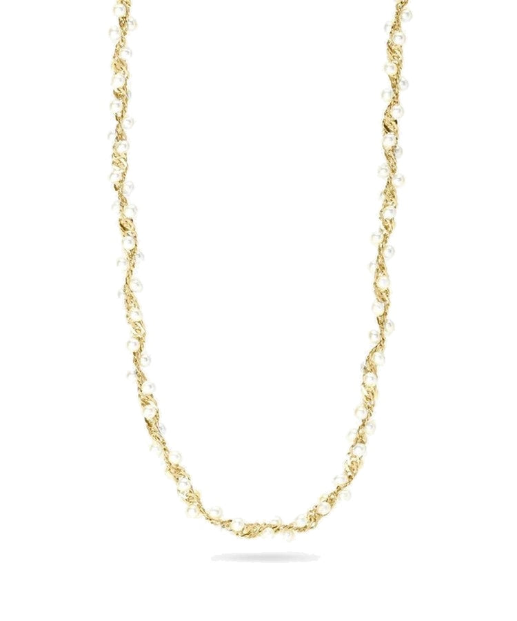 Colar choker dourado com pérolas de concha Kidult