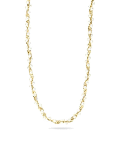 Colar choker dourado com pérolas de concha Kidult