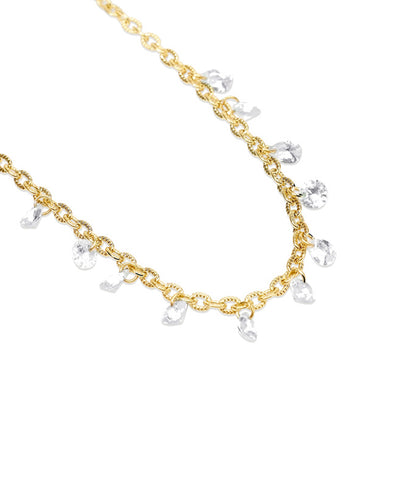 Colar Kidult Style 101 Dourado com Corrente Fancy e Glass