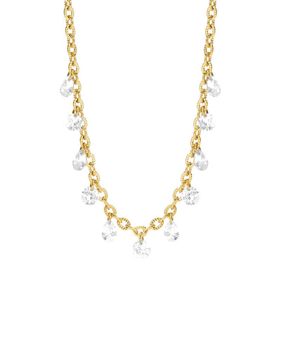 Colar Kidult Style 101 Dourado com Corrente Fancy e Glass