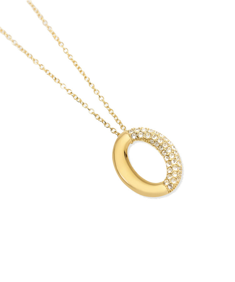 Colar Kidult Pendente Oval com Cristais