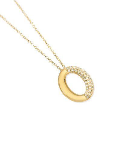 Colar Kidult Pendente Oval com Cristais
