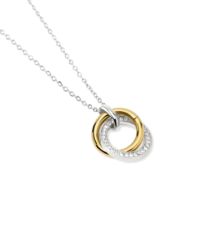 Colar Kidult Style 88 Bicolor com Pendentes e Cristais