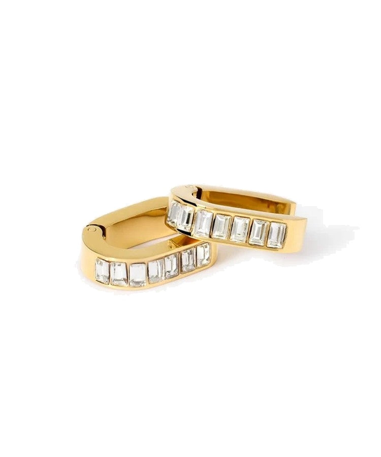 Brincos em aço dourado com cristais Kidult