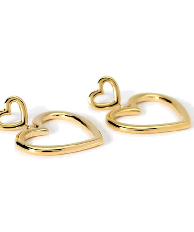 Brincos em aço dourado com corações Kidult