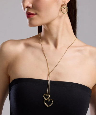 Brincos em aço dourado com corações Kidult