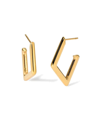 Brincos losango em aço dourado Kidult