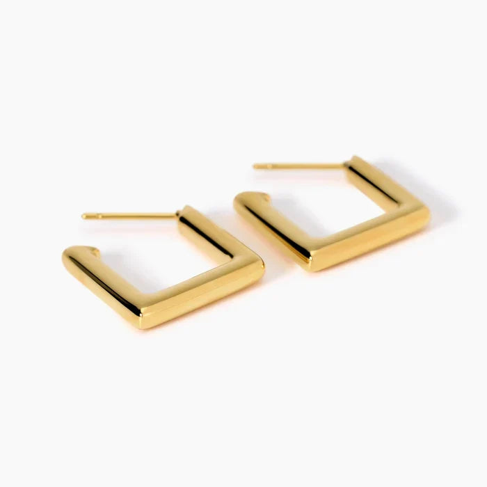 Brincos losango em aço dourado