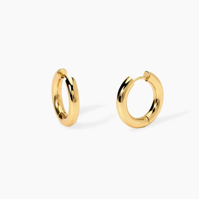 Brincos dourados em argola