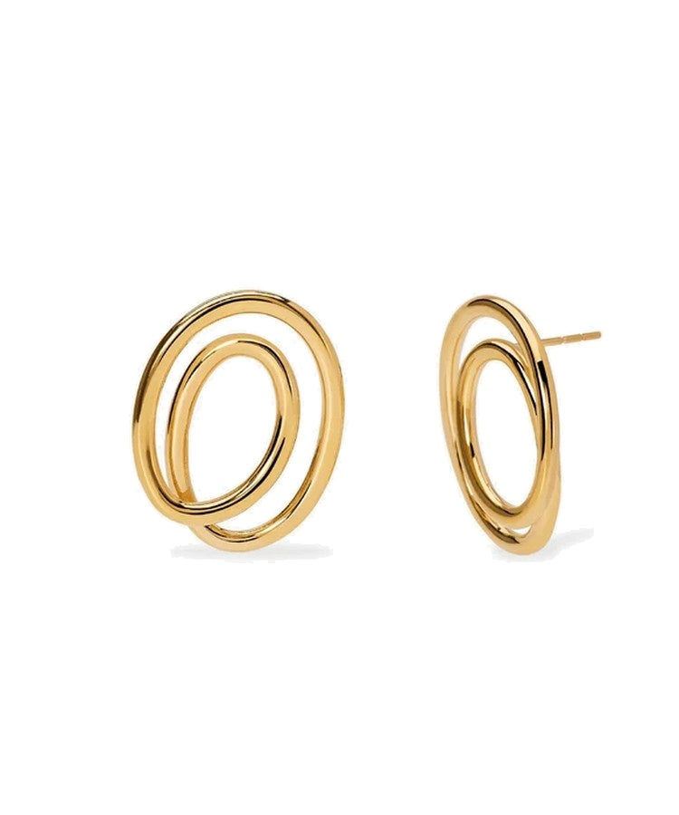 Brincos em espiral em aço dourado Kidult