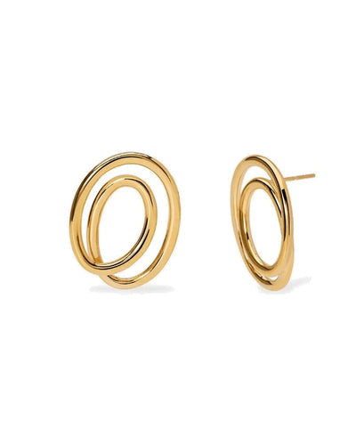 Brincos em espiral em aço dourado Kidult