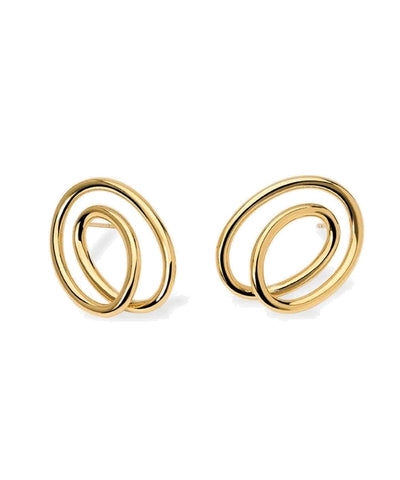 Brincos em espiral em aço dourado Kidult