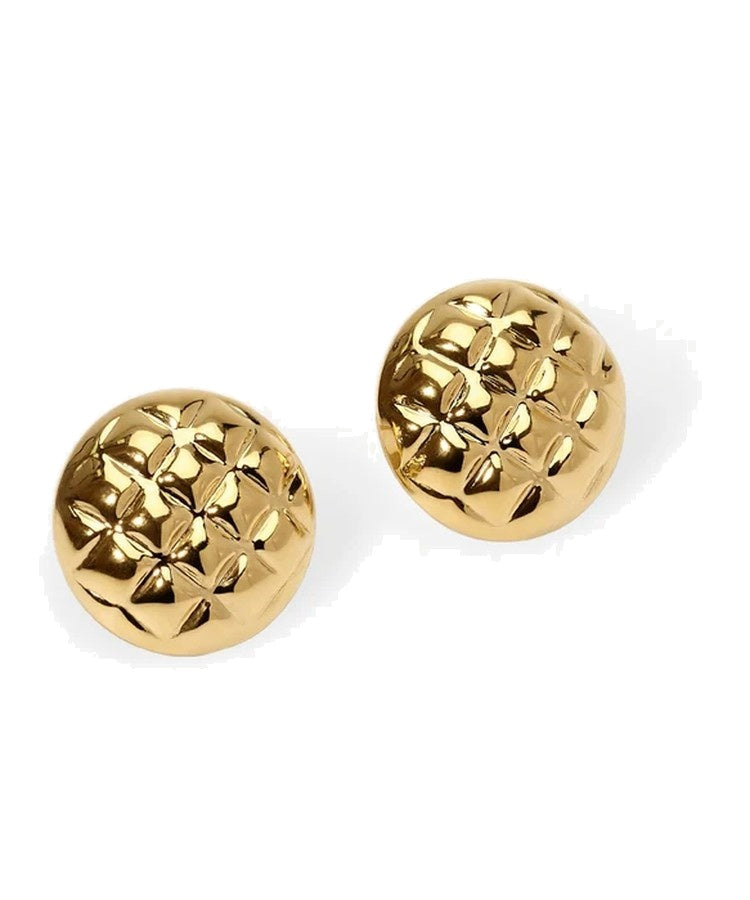 Brincos em aço dourado matelassé Kidult