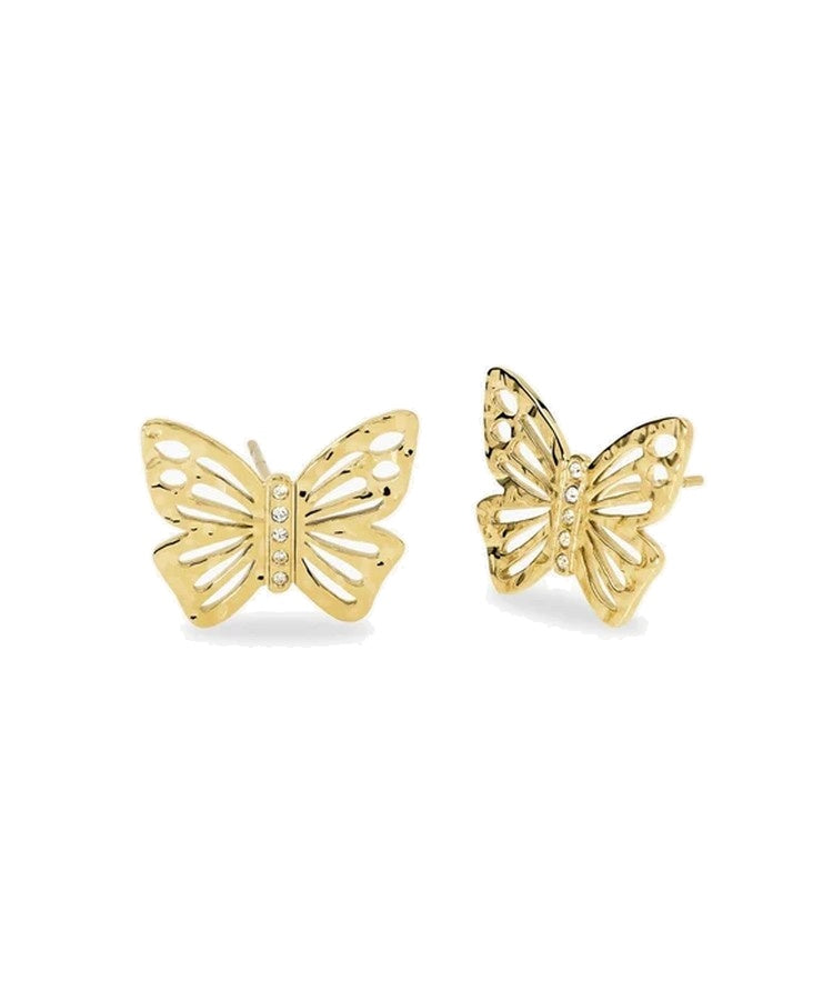 Brincos em aço dourado com borboleta Kidult