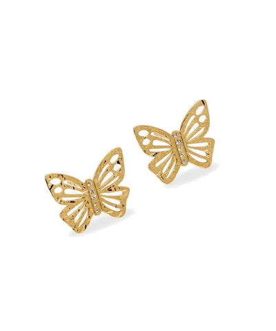 Brincos em aço dourado com borboleta Kidult