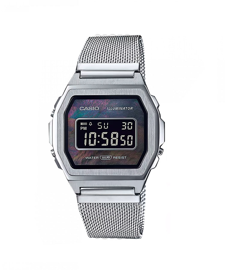 Relógio Casio Vintage A100 Preto com Malha