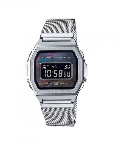 Relógio Casio Vintage A100 Preto com Malha