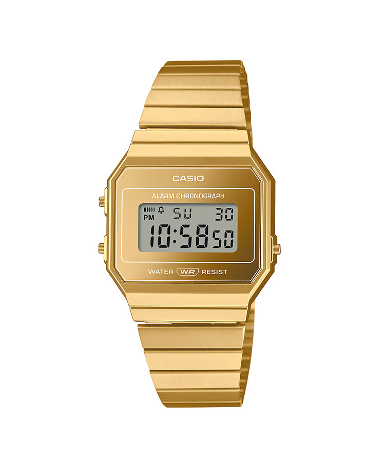 Relógio Casio Vintage A700 Dourado Espelhado