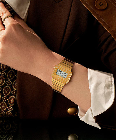 Relógio Casio Vintage A700 Dourado Espelhado
