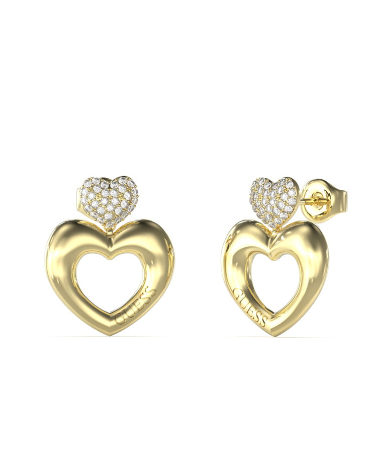 Brincos Aço Guess Crazy In love