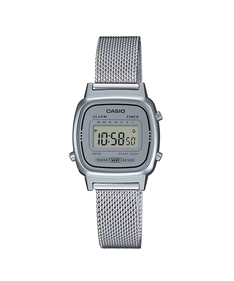 Relógio Casio Vintage Mini LA670 Malha Milão