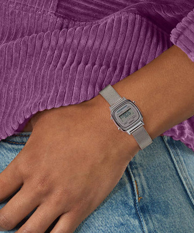 Relógio Casio Vintage Mini LA670 Malha Milão