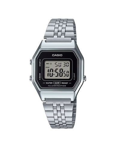Relógio Casio Vintage LA680 Preto e Prateado
