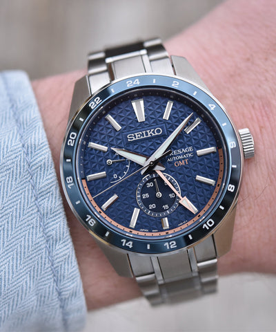 Relógio Seiko Presage Sharp Edged Series GMT Azul