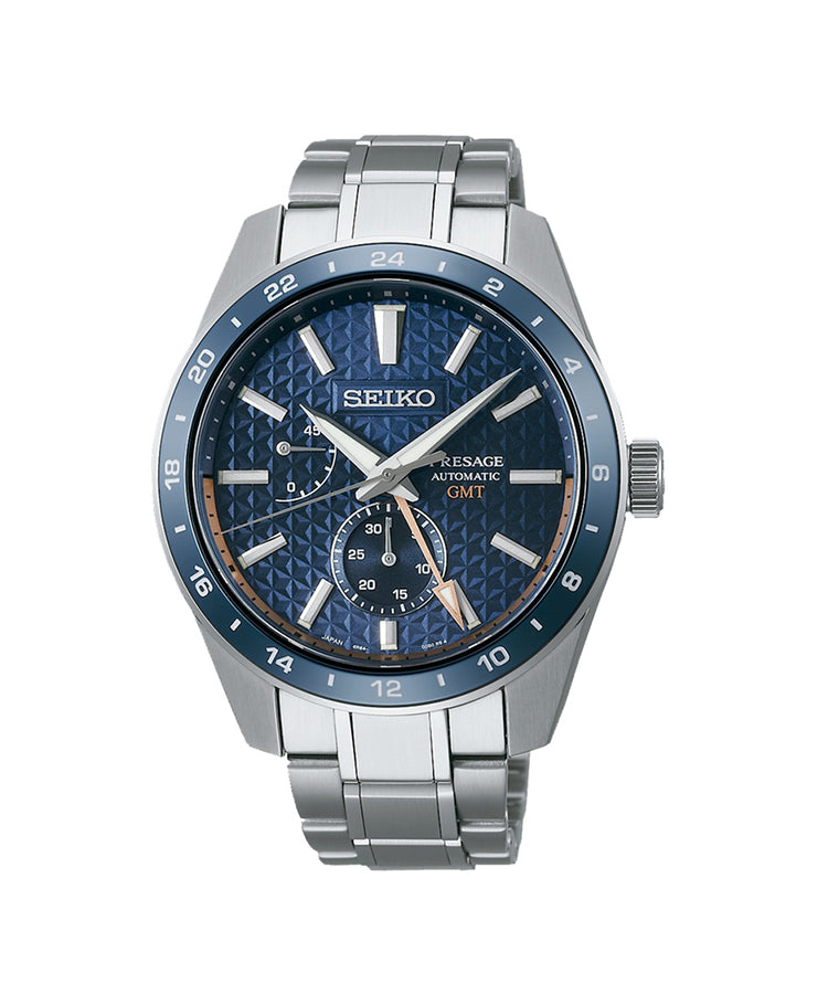 Relógio Seiko Presage Sharp Edged Series GMT Azul