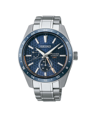 Relógio Seiko Presage Sharp Edged Series GMT Azul