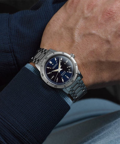 Relógio Seiko Presage Style60's 4R35 Mostrador Azul