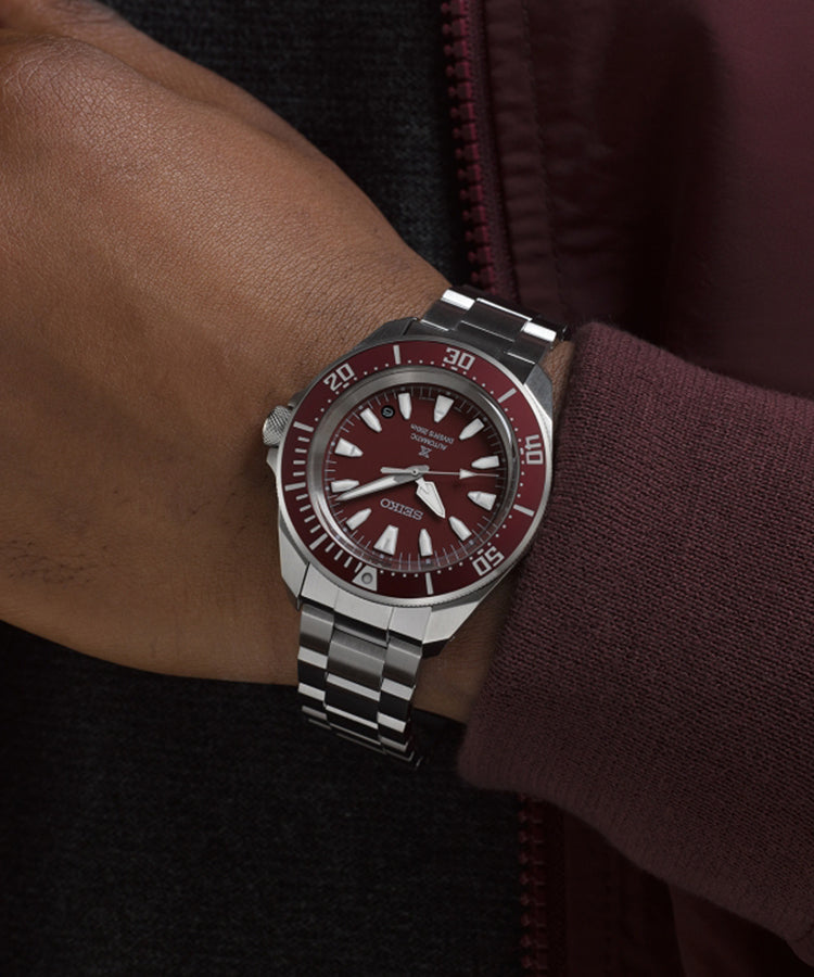 Relógio Seiko Prospex Mar Samurai 4R35 Vermelho