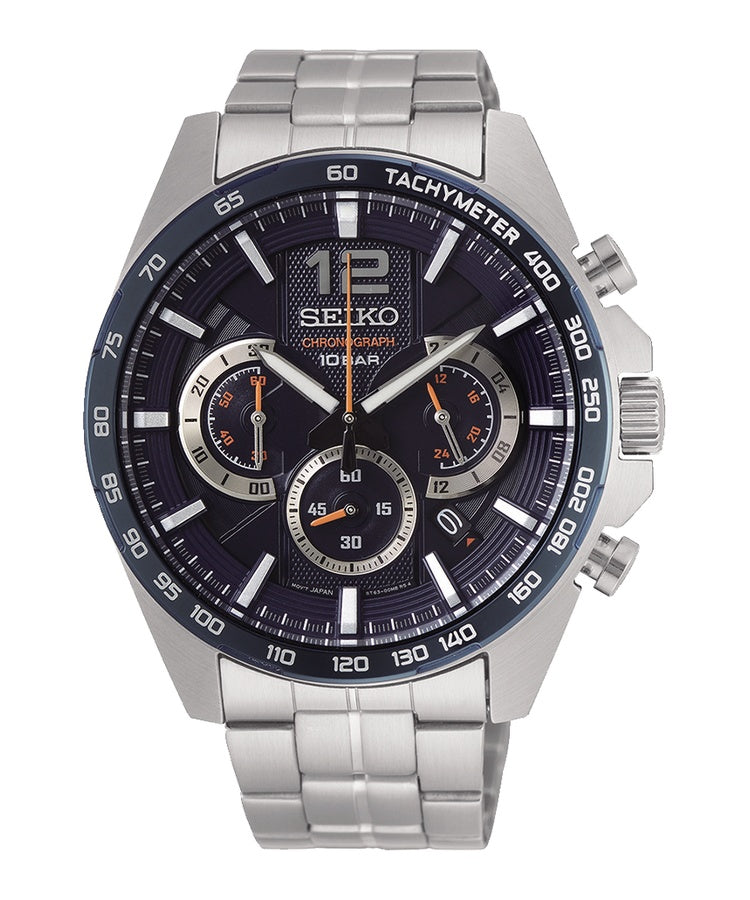 Relógio Seiko Neo Sports Quartzo Crono Bisel azul