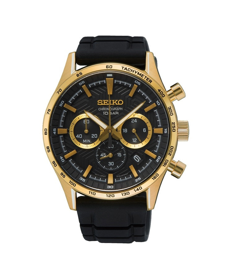 Relógio Seiko Sports Cronógrafo Quartzo Dourado