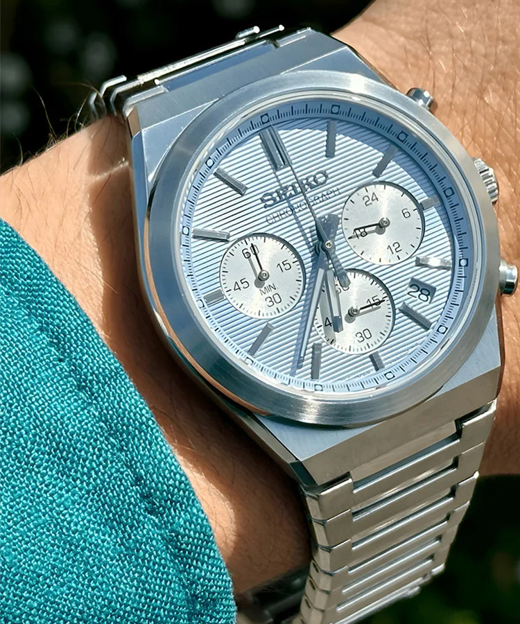 Relógio Seiko Essentials Cronógrafo 40mm Most. Azul