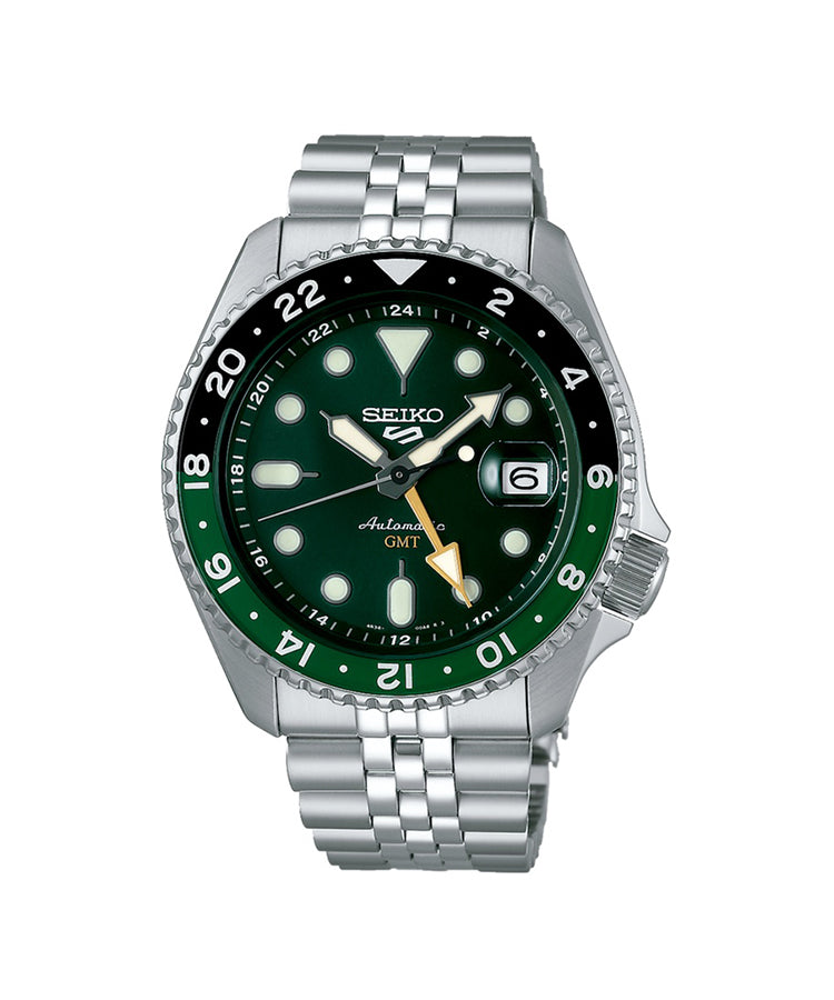 Relógio Seiko 5 Sports Série SKX GMT 4R34 Preto&Verde