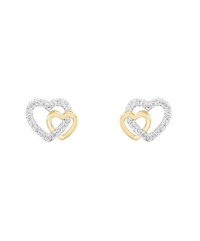 Brincos Classy Two Hearts Golden