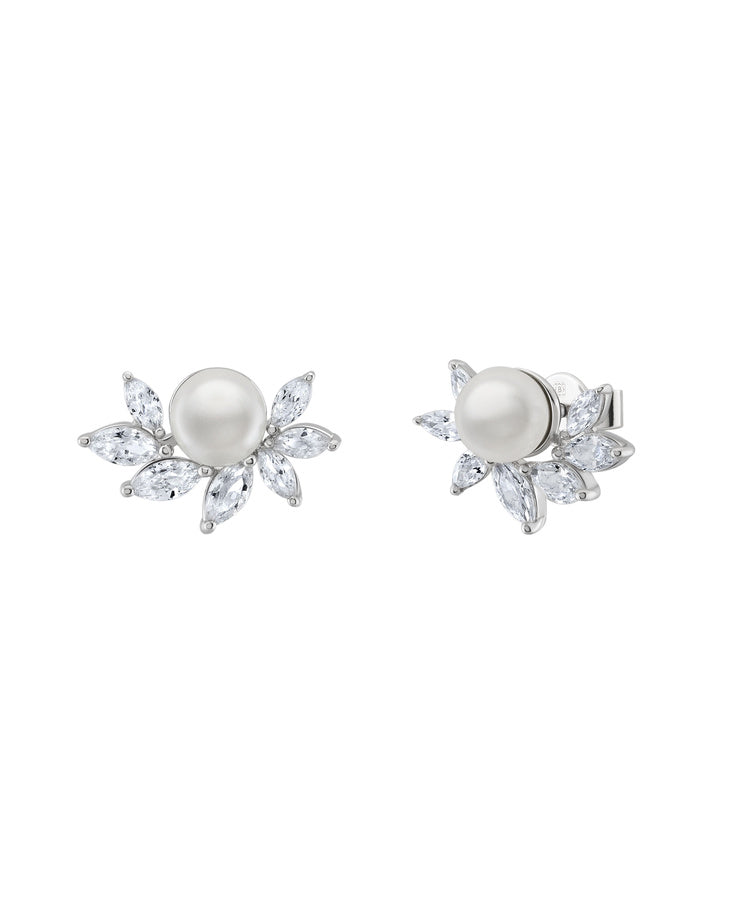 Brincos Bridal Leafs Pearl Unike