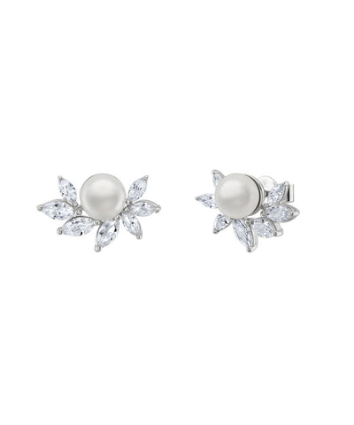 Brincos Bridal Leafs Pearl Unike